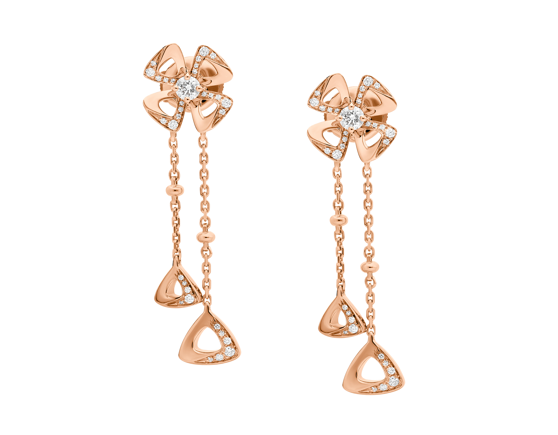 Bvlgari Fiorever Pink Gold Cubic Zirconia Earrings