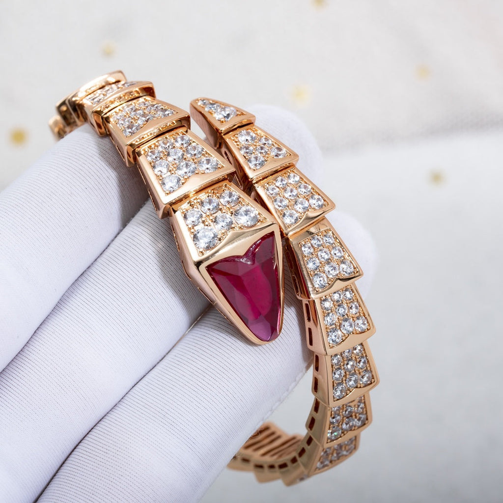 Bvlgari Serpenti Bracelet 8MM Rose Gold Cubic Zirconia