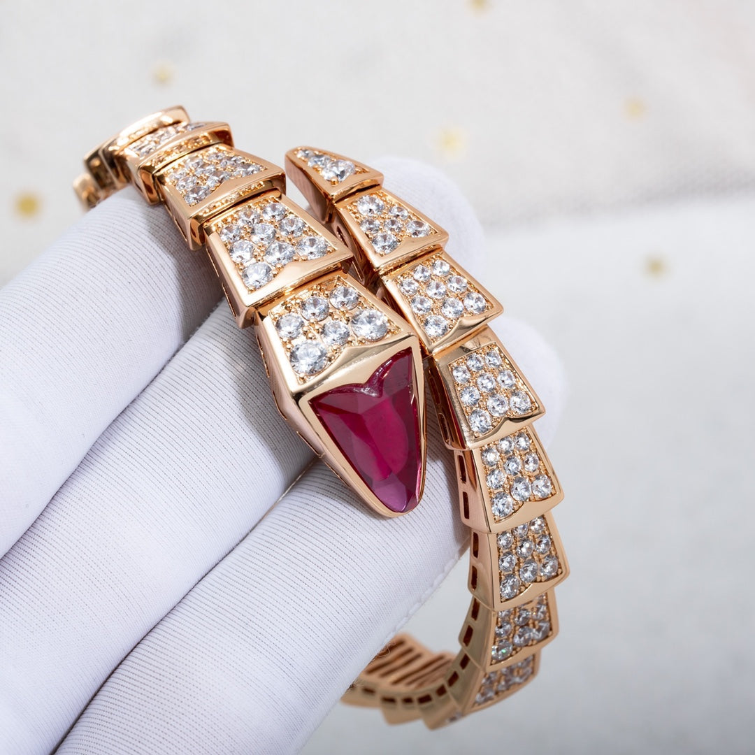 Bvlgari Serpenti Bracelet 8MM Rose Gold Cubic Zirconia