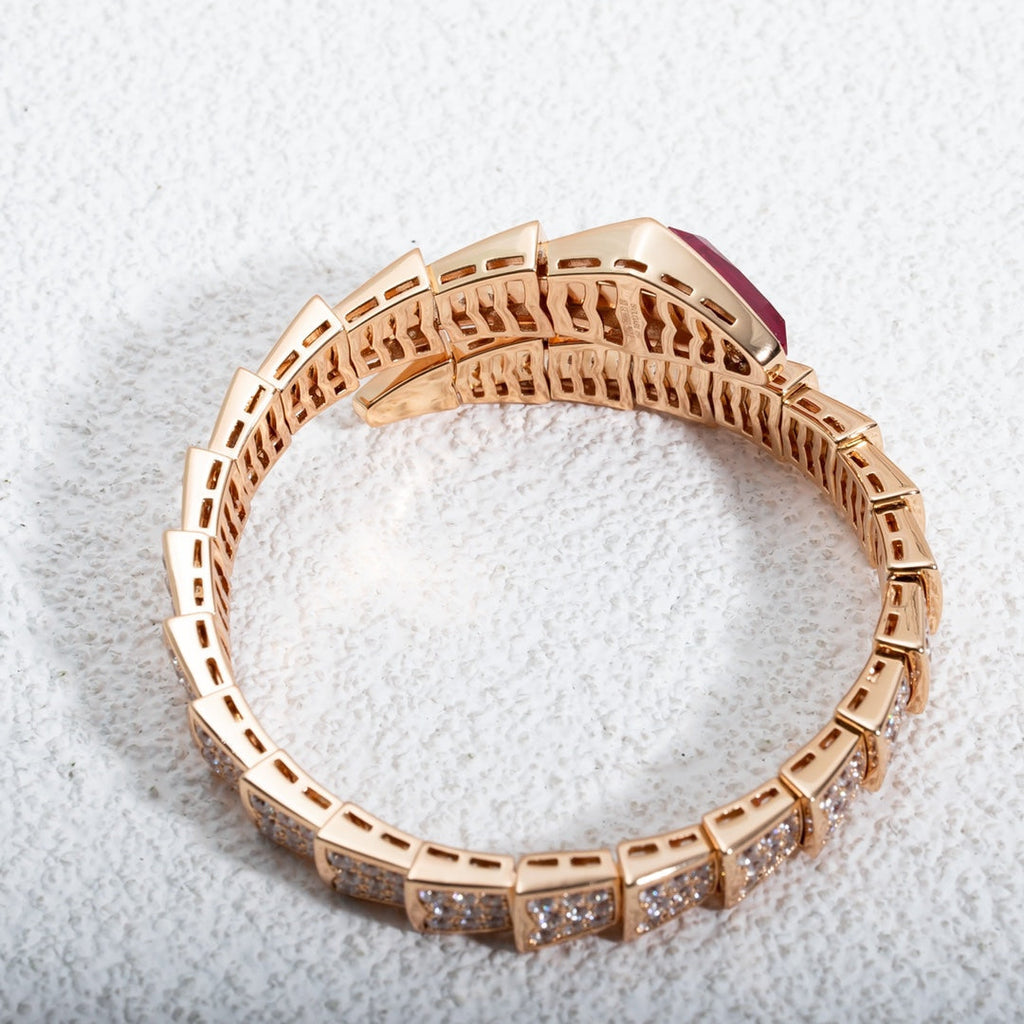Bvlgari Serpenti Bracelet 8MM Rose Gold Cubic Zirconia