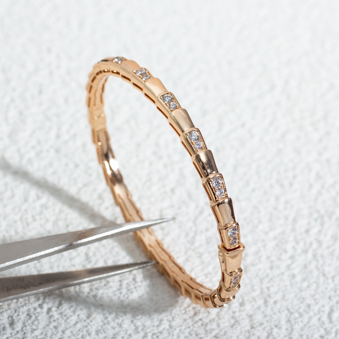 Bvlgari Serpenti Bracelet Pink Gold Cubic Zirconia
