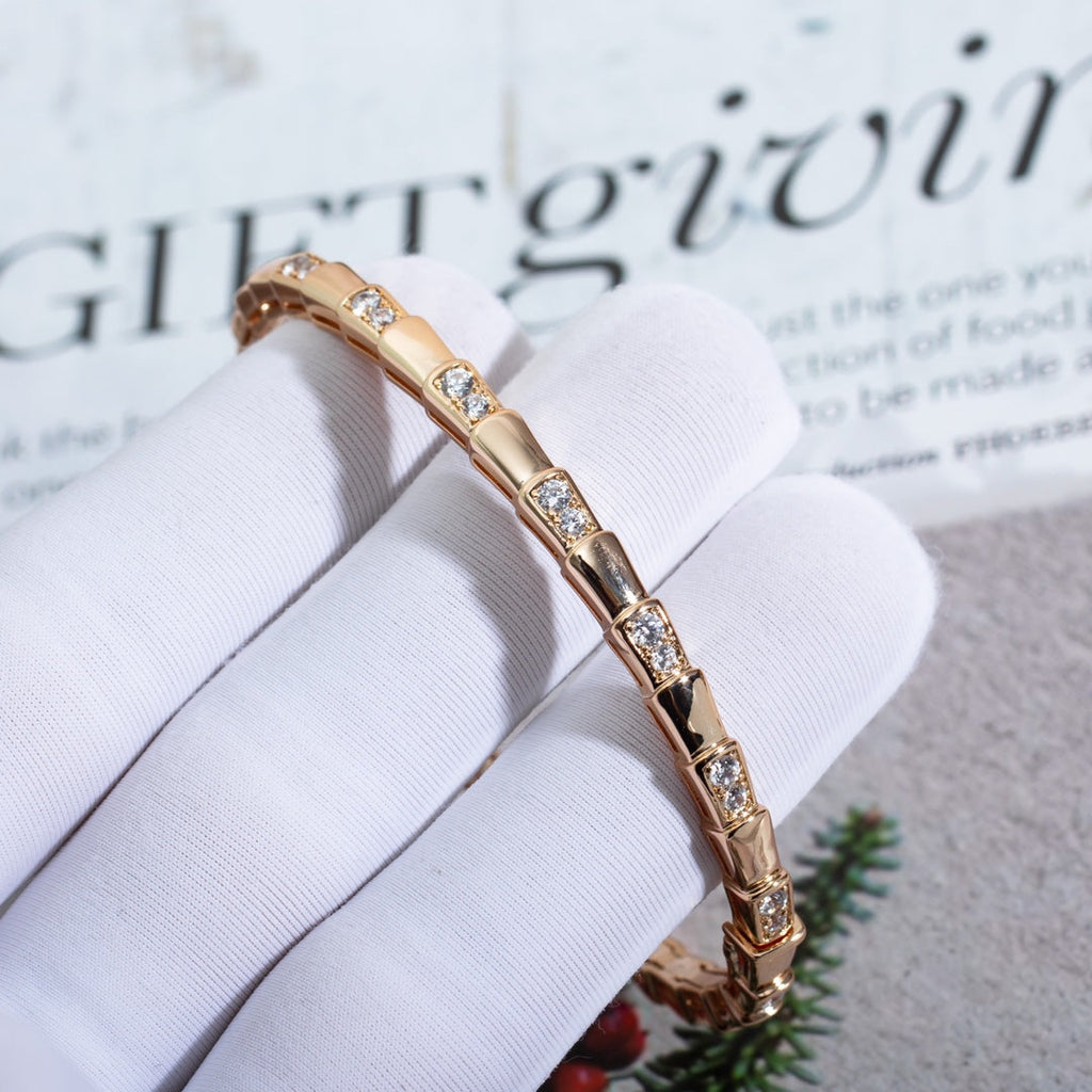 Bvlgari Serpenti Bracelet Pink Gold Cubic Zirconia