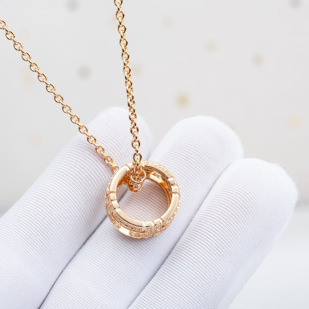 Bvlgari Parentesi Necklace Pink Gold Diamond