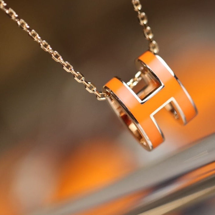 Hermes Pop H Pendant Pink Gold