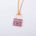 Hermes Constance Pendant Purple Cubic Zirconia Necklace