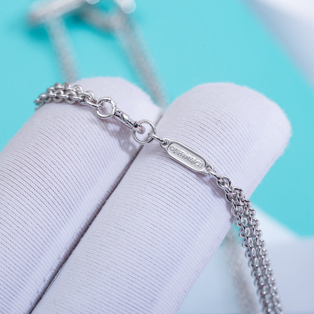 Tiffany Hardwear Double Link Pendant Silver Necklace - Style 2