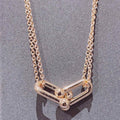 Tiffany Hardwear Double Link Pendant Pink Gold Necklace