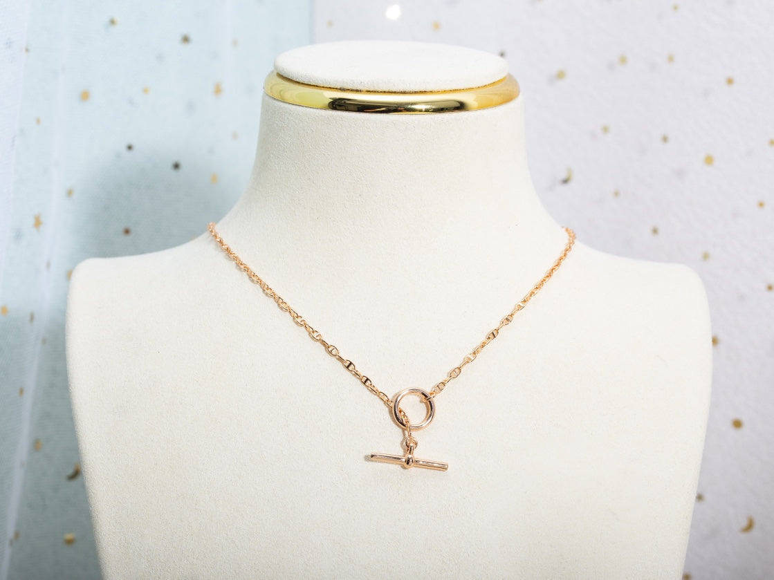 Hermes Echappee Necklace Pink Gold