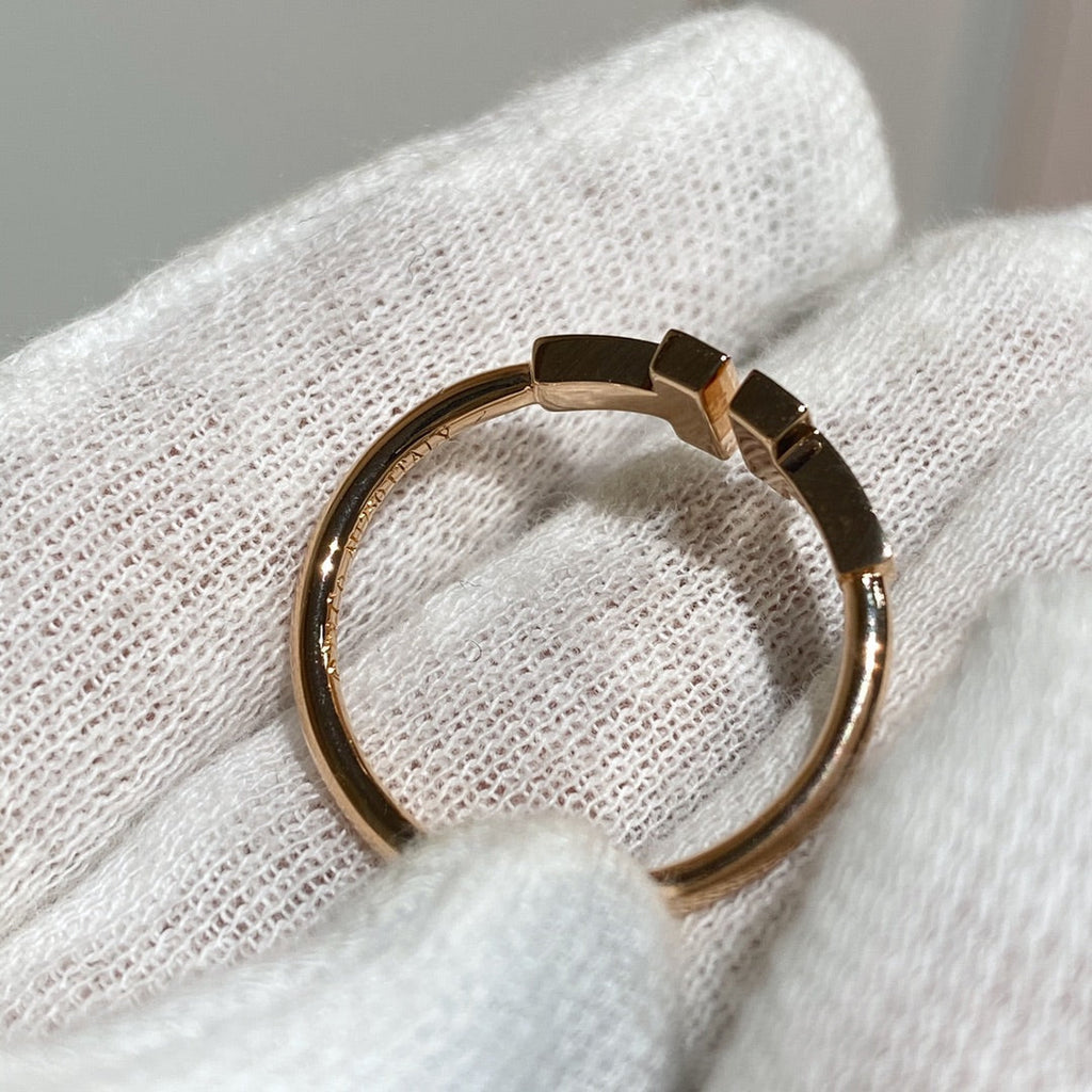 Tiffany T Wire Ring Cubic Zirconia Pink Gold