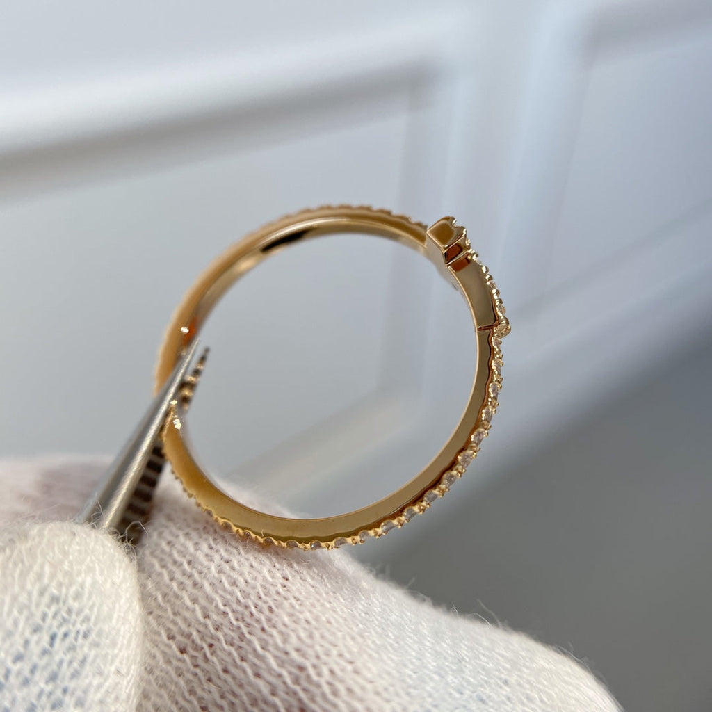 Tiffany T Ring Cubic Zirconia Pink Gold