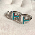 Tiffany T Wire Turquoise Cubic Zirconia Ring Silver