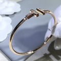 Tiffany T Bracelet Pink Gold 1.8MM Cubic Zirconia