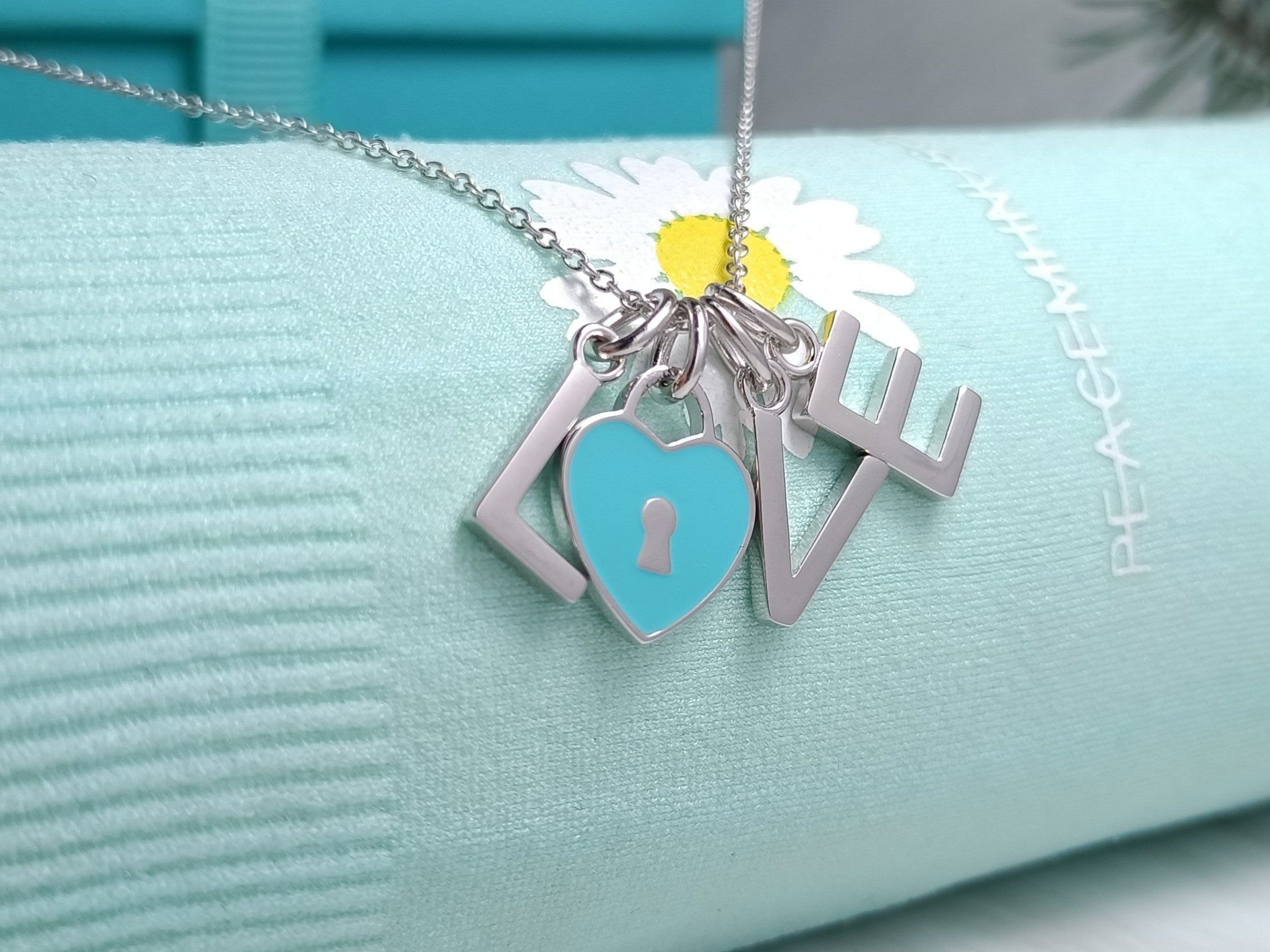 Tiffany Love Text Pendant Necklace