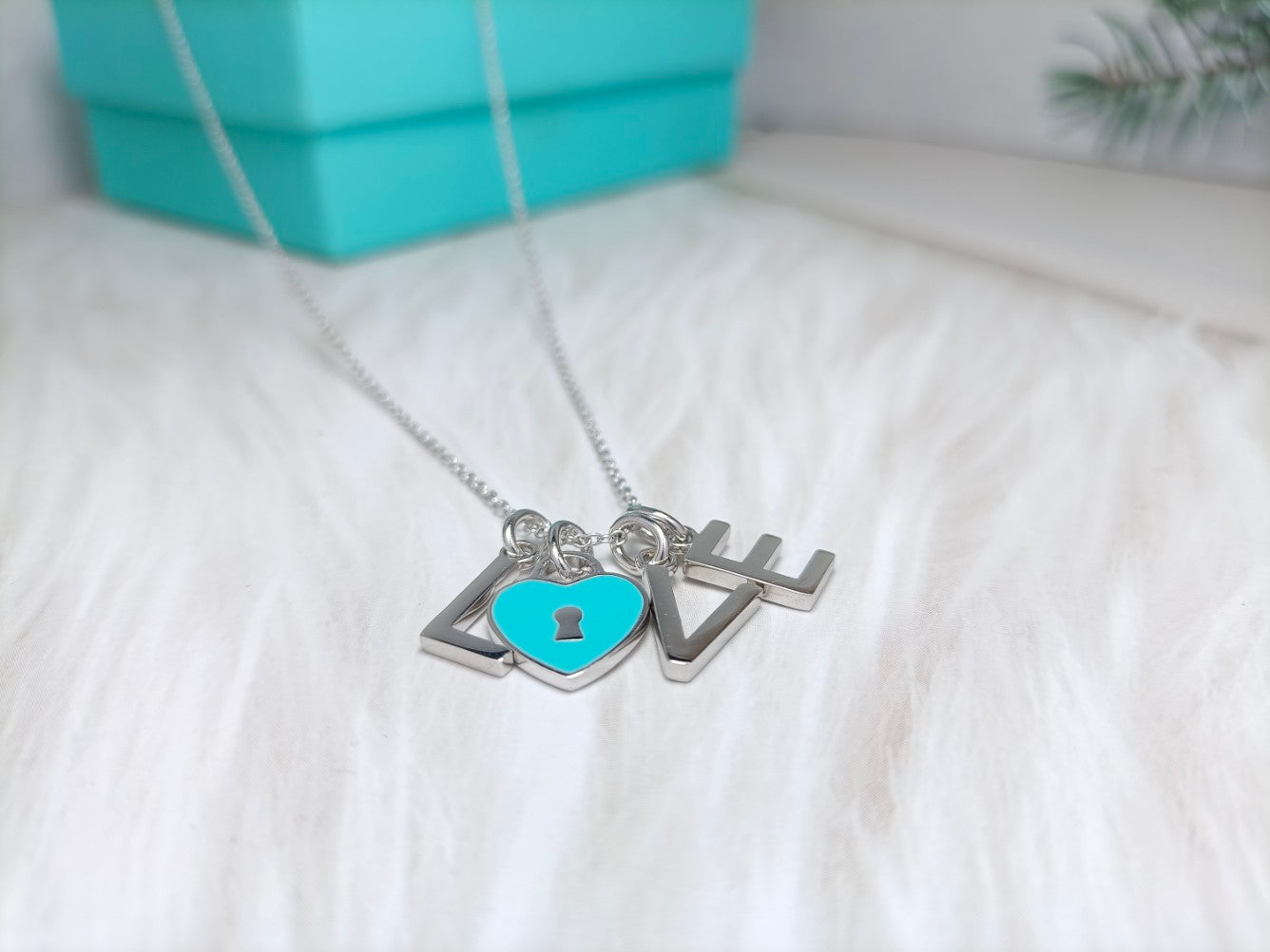 Tiffany Love Text Pendant Necklace