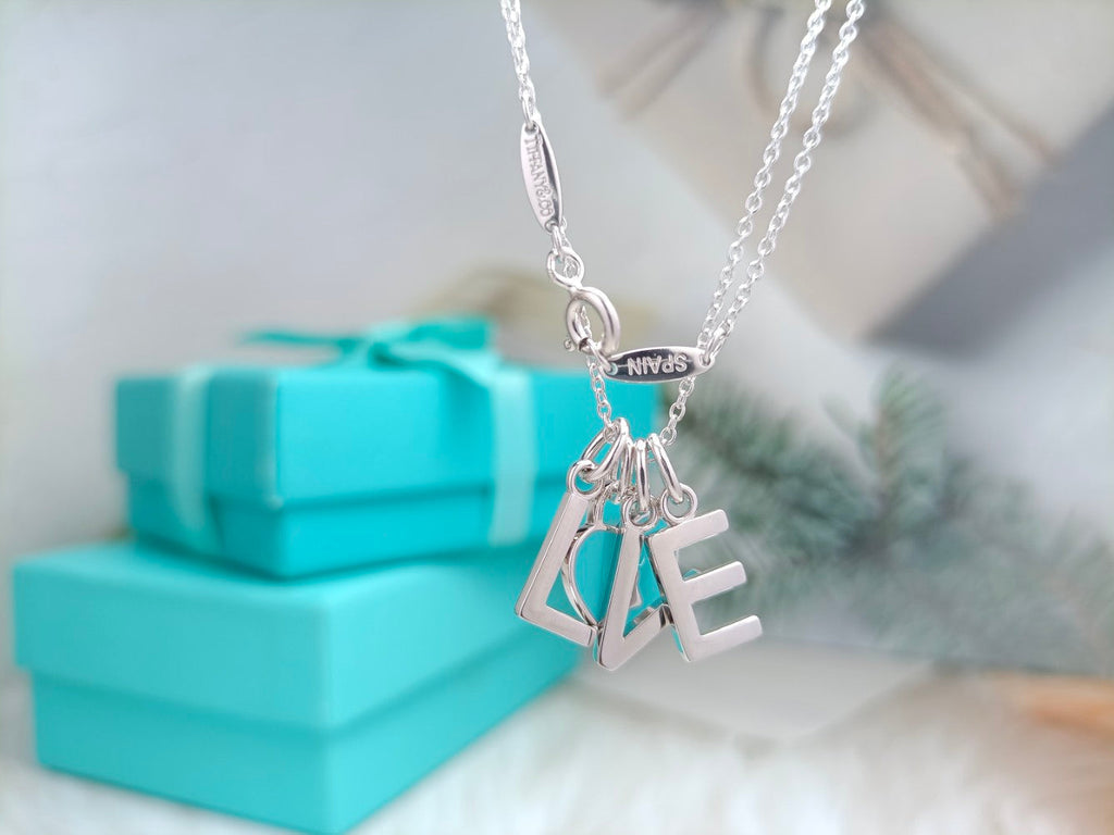 Tiffany Love Text Pendant Necklace