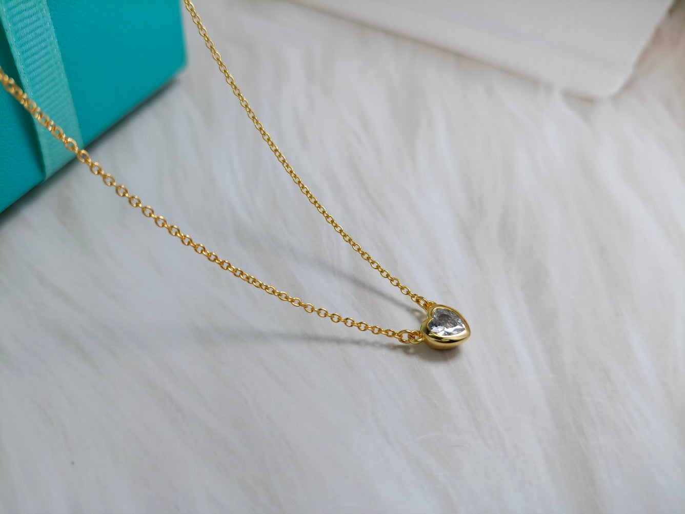 Tiffany Heart Big Cubic Zirconia Necklace