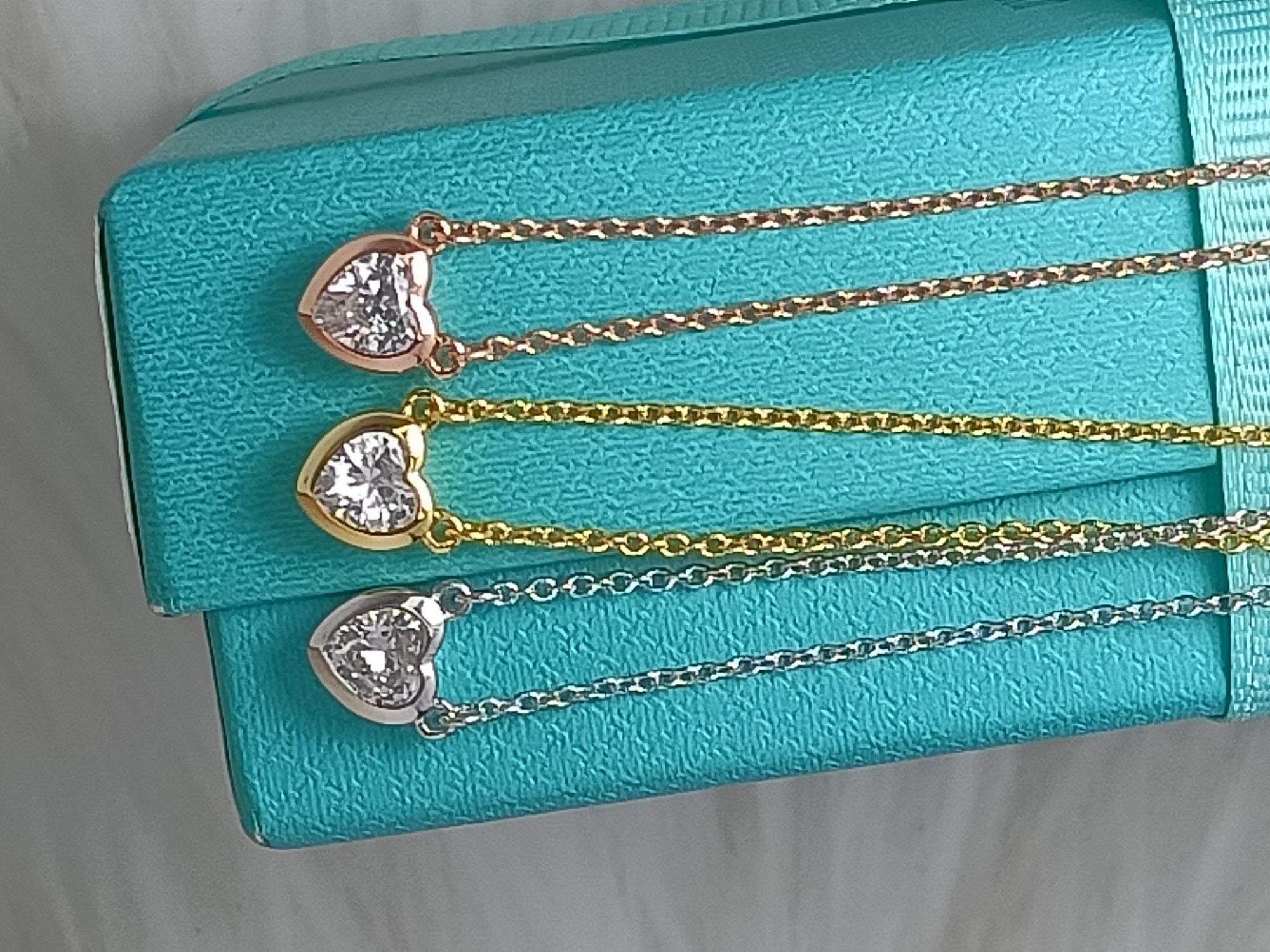 Tiffany Heart Big Cubic Zirconia Necklace