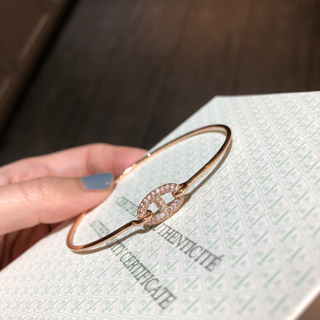 Hermes Chaine Bracelet Cubic Zirconia