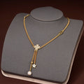 Dior Star and Ball Gold Cubic Zirconia Necklace