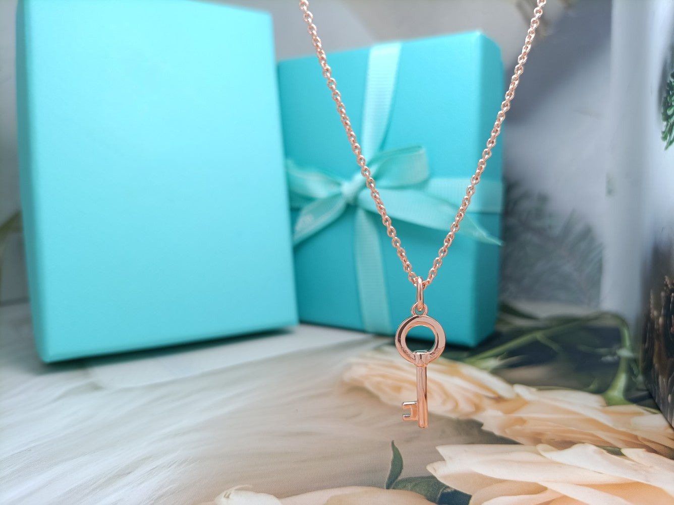 Tiffany Mini Key Necklace Diamond