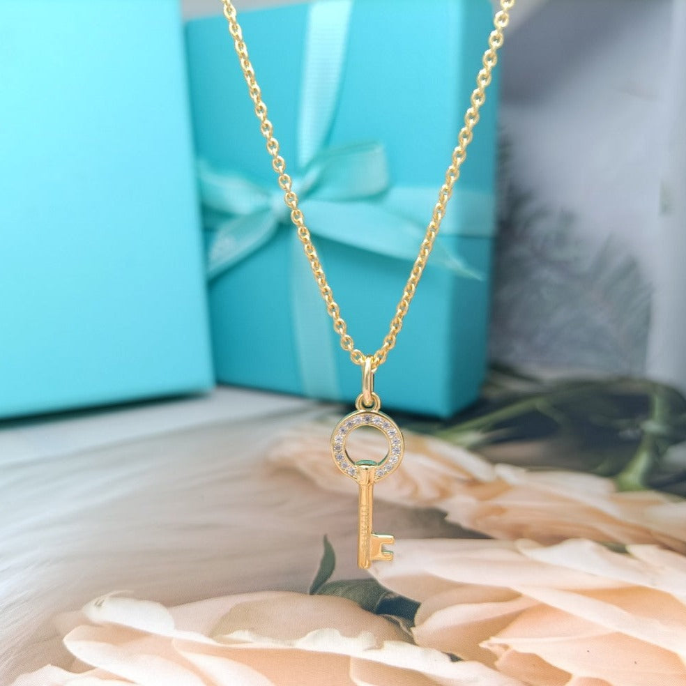 Tiffany Mini Key Necklace Diamond