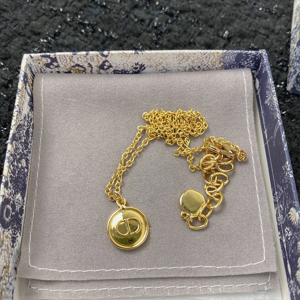 Dior CD Pendant Gold Necklace
