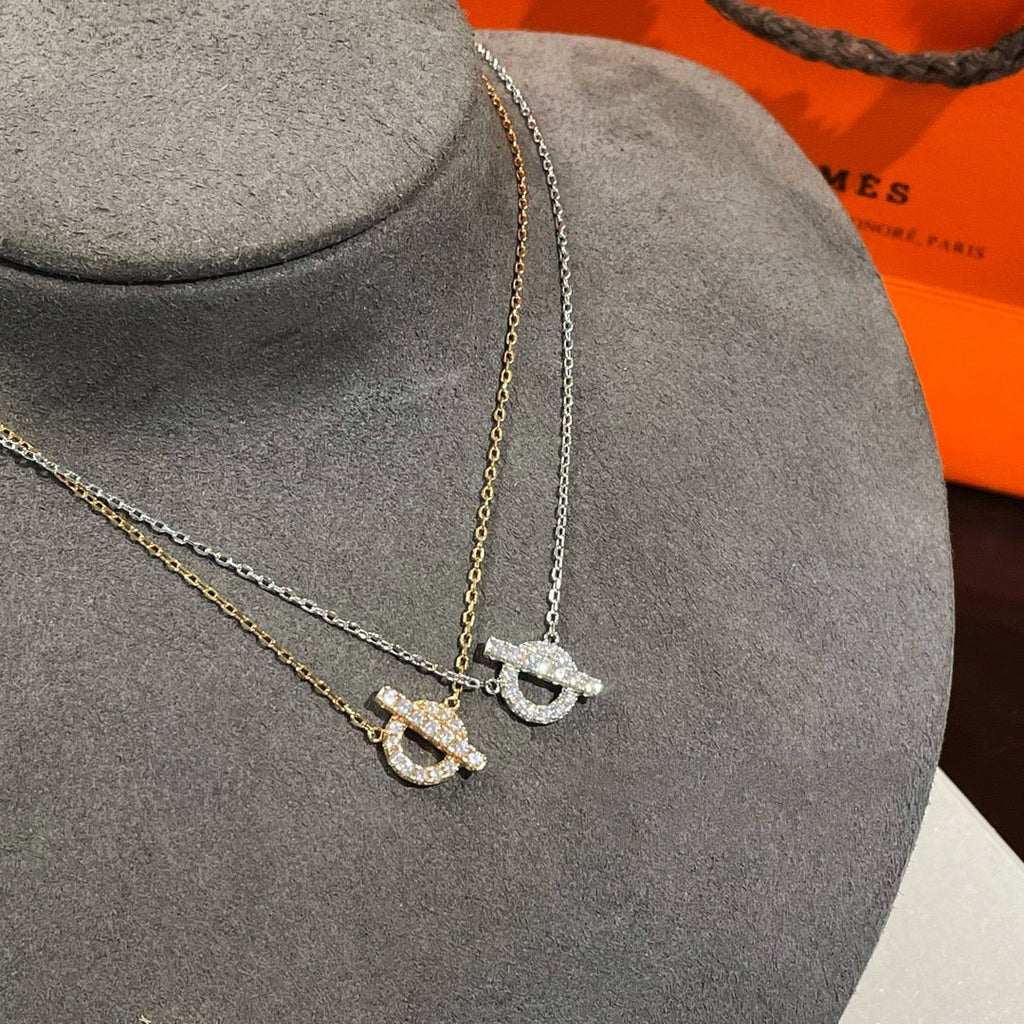 Hermes Echapee Necklace Cubic Zirconia