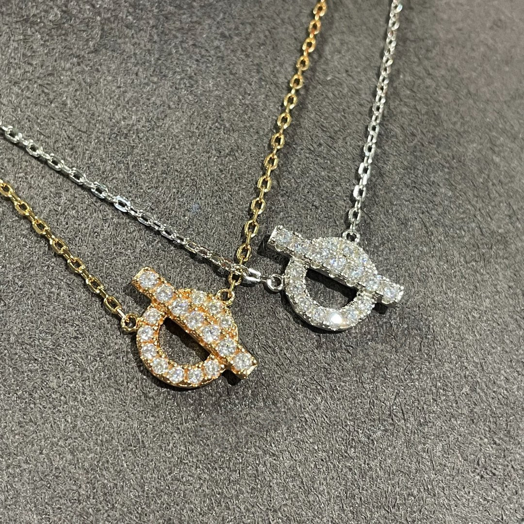 Hermes Echapee Necklace Cubic Zirconia