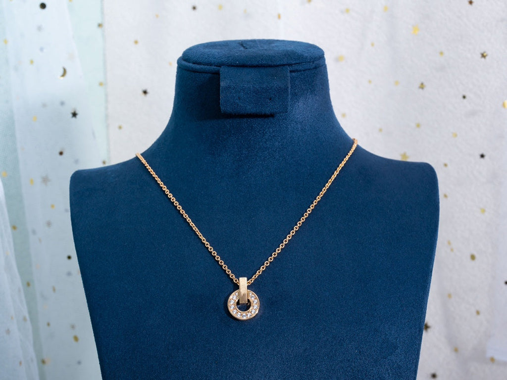 Bvlgari Gari Necklace Pink Gold Cubic Zirconia