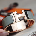 Hermes H Bracelet 18MM Pink Gold Blue Green