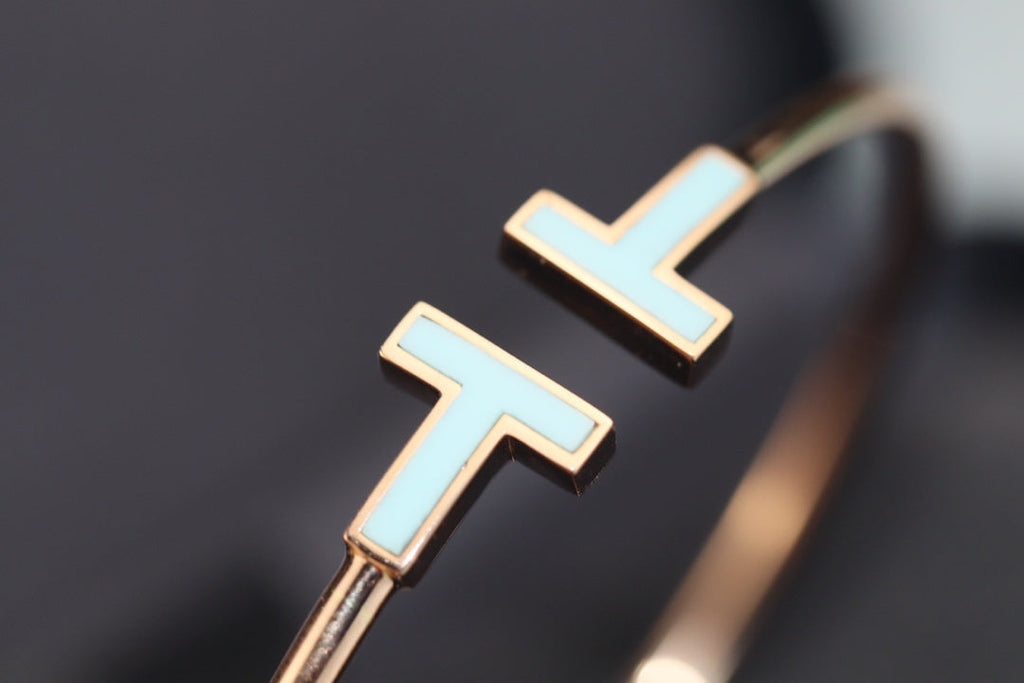 Tiffany T Bracelet 1.8MM Turquoise Pink Gold