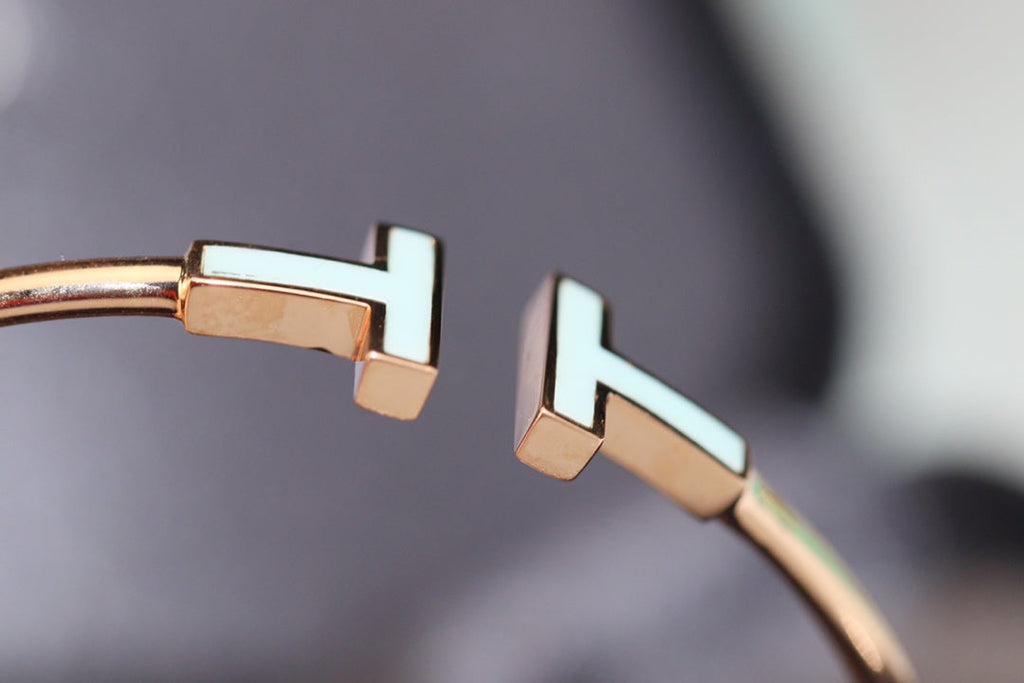 Tiffany T Bracelet 1.8MM Turquoise Pink Gold