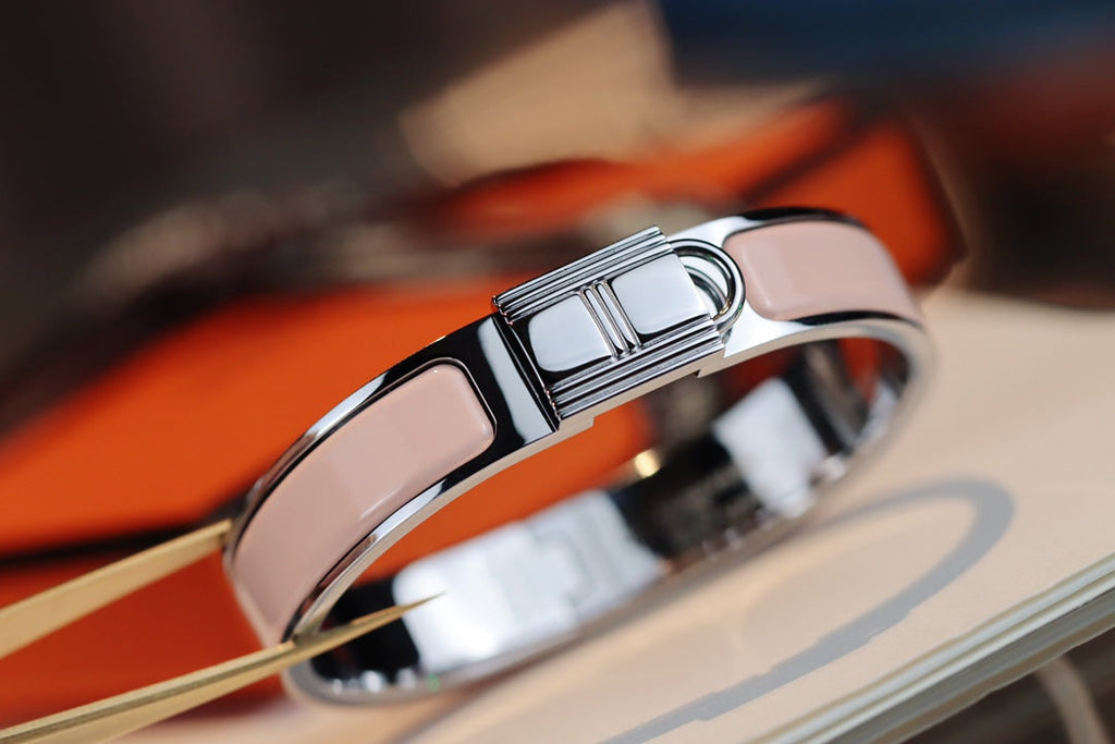 Hermes H Lock Pink Gold Bracelet 12MM