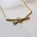 Tiffany Knot Necklace Gold Cubic Zirconia