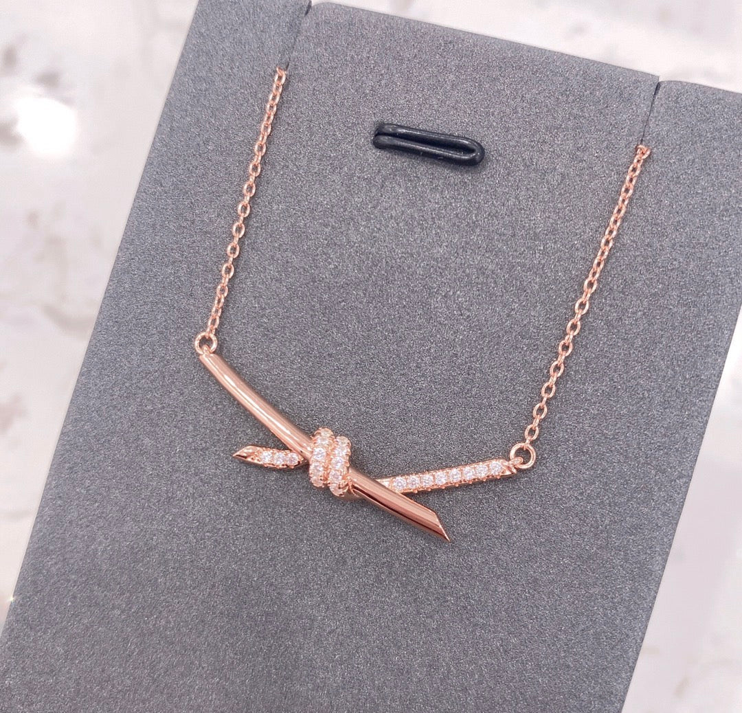 Tiffany Knot Necklace Cubic Zirconia