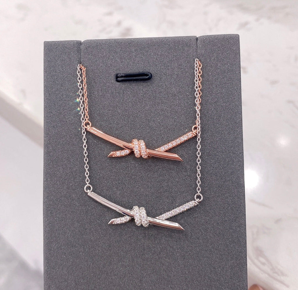 Tiffany Knot Necklace Cubic Zirconia