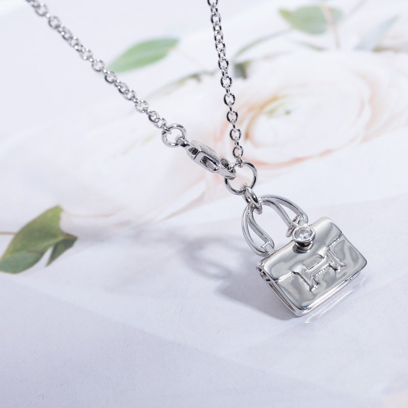 Hermes Amulette Constance Pendant Silver Necklace