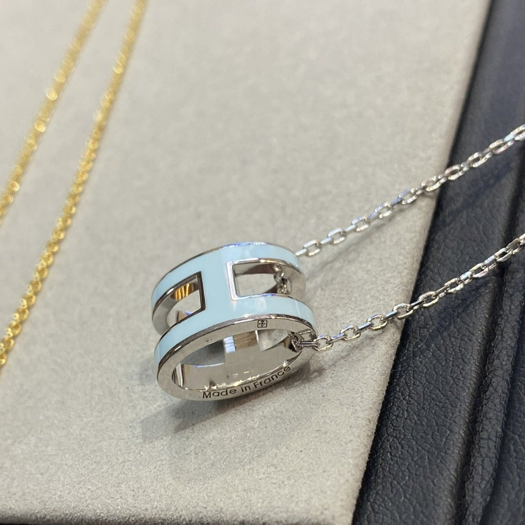 Hermes Pop H Light Blue Necklace