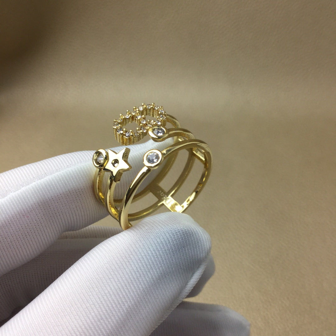 Dior CD Shiny D Ring Gold