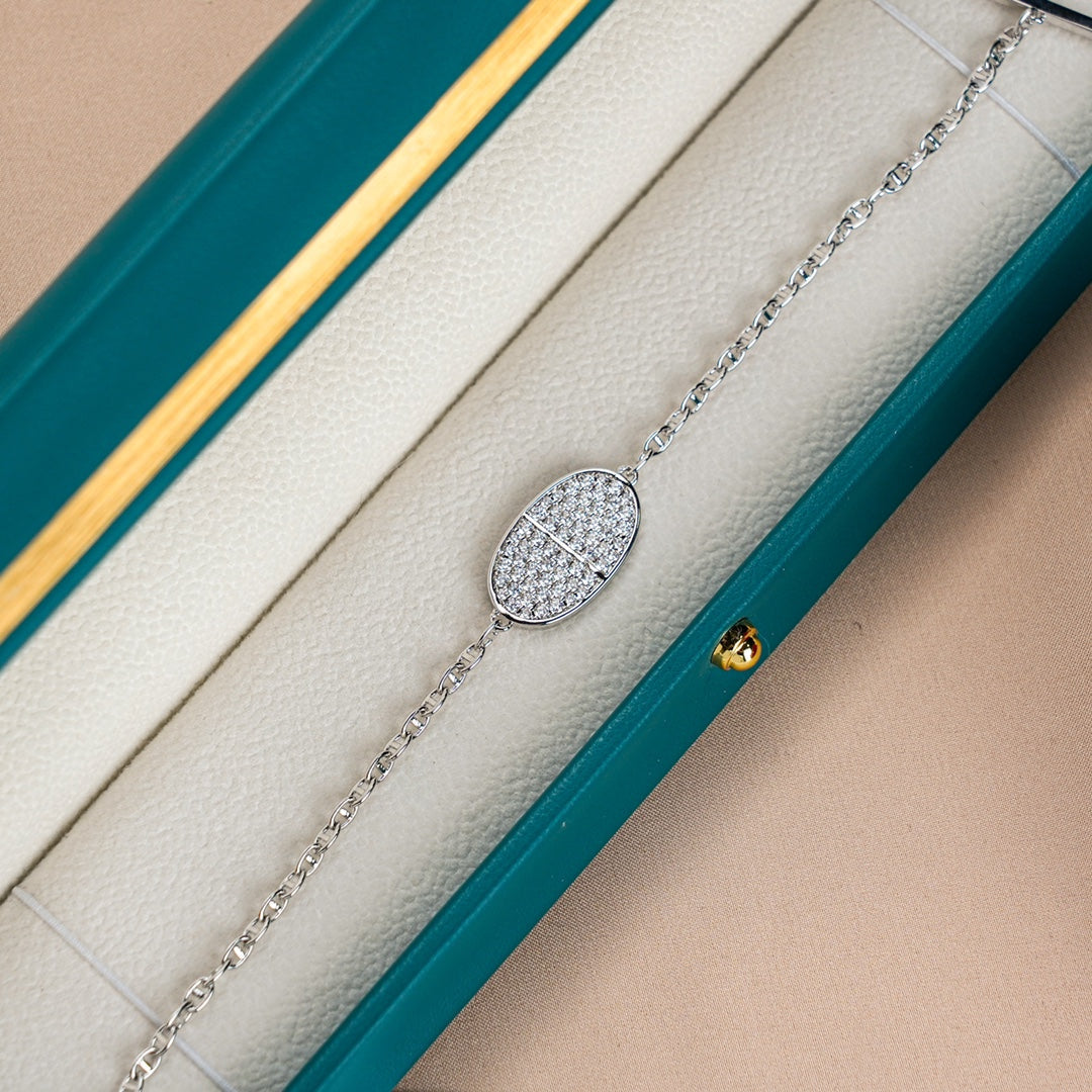 Hermes Chaine Verso Cubic Zirconia Bracelet