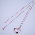 Tiffany Open Heart Pendant Pink Gold Necklace