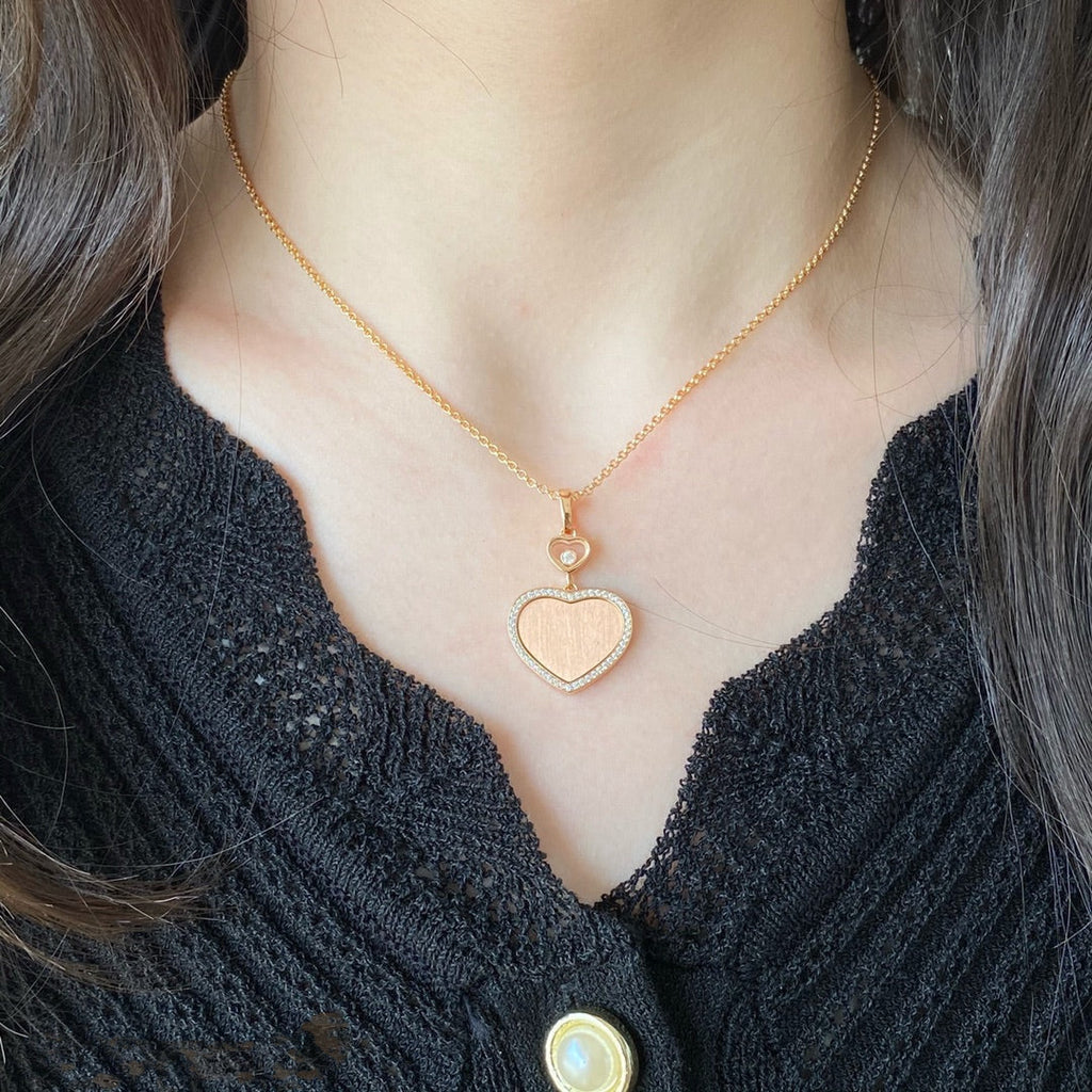 Chopard Happy Heart Gold Cubic Zirconia Necklace