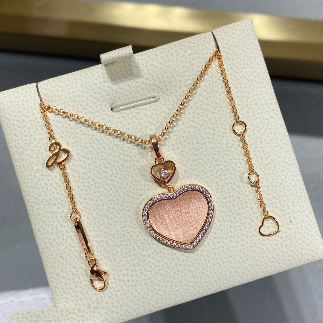Chopard Happy Heart Gold Cubic Zirconia Necklace