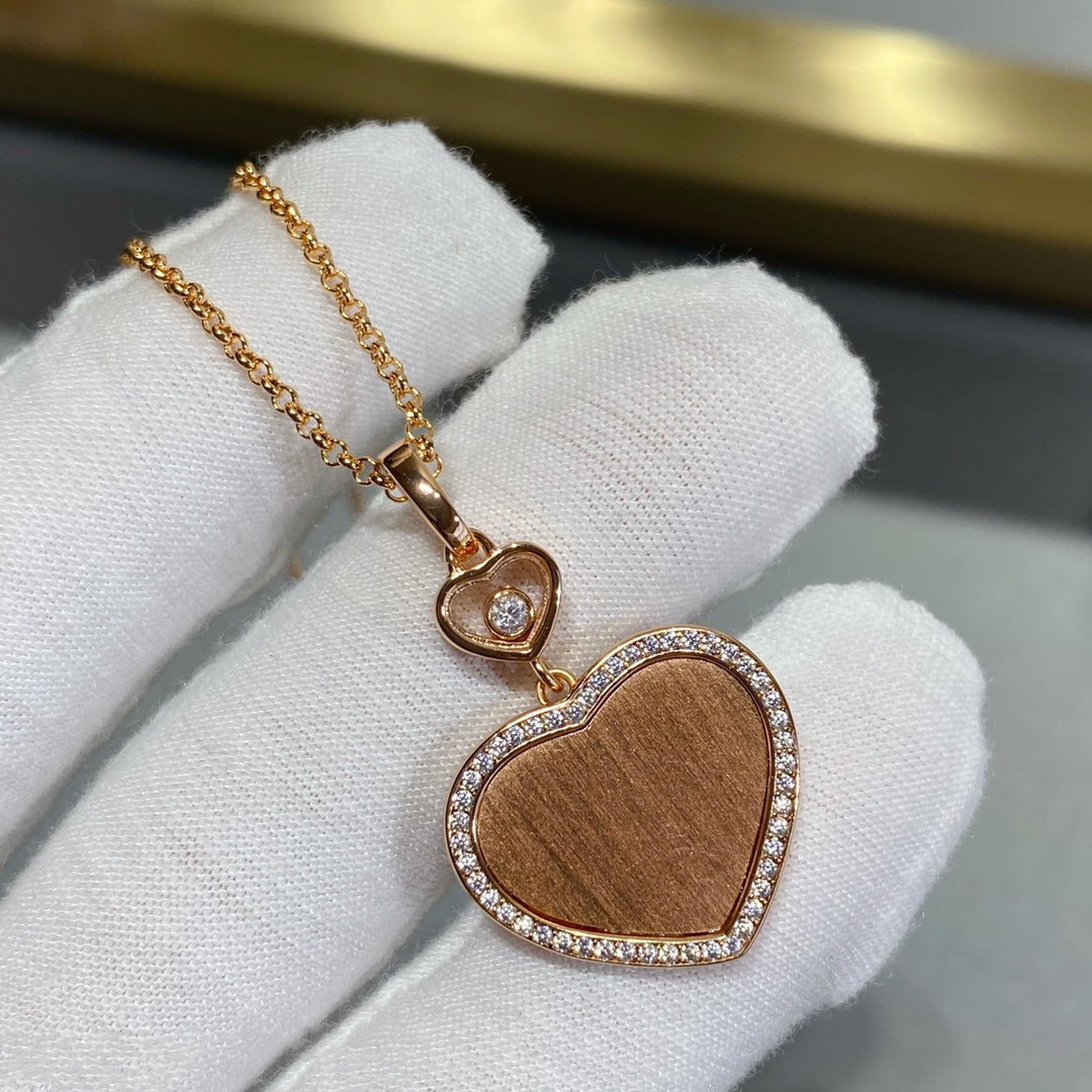 Chopard Happy Heart Gold Cubic Zirconia Necklace