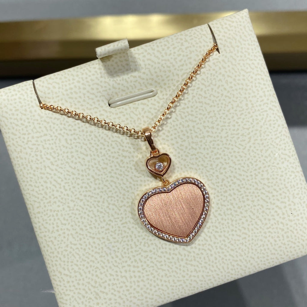 Chopard Happy Heart Gold Cubic Zirconia Necklace