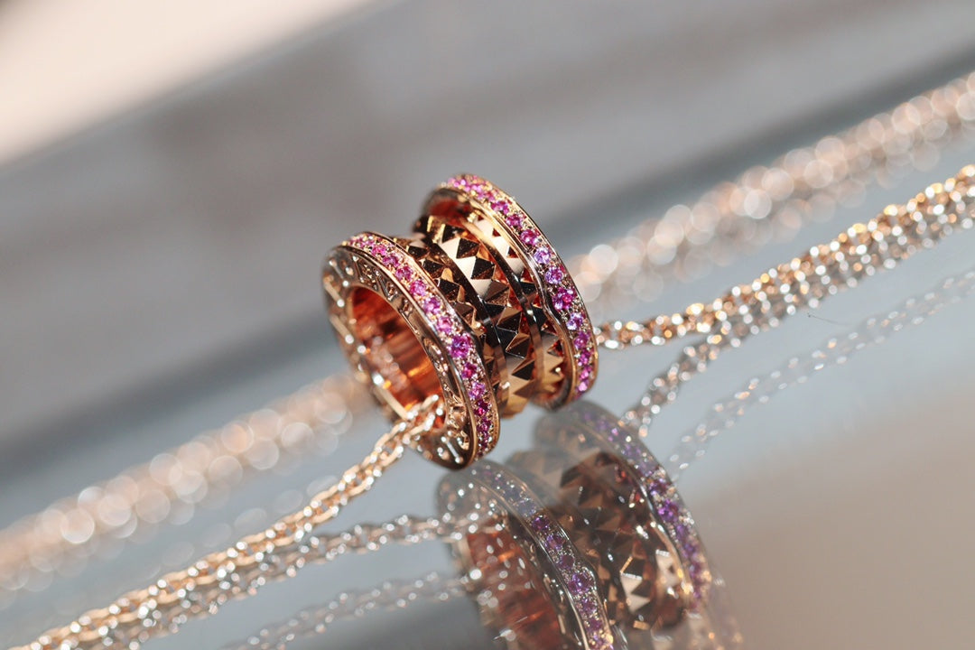 Bvlgari Zero 1 Rock Pink Gold Pink Cubic Zirconia Necklace