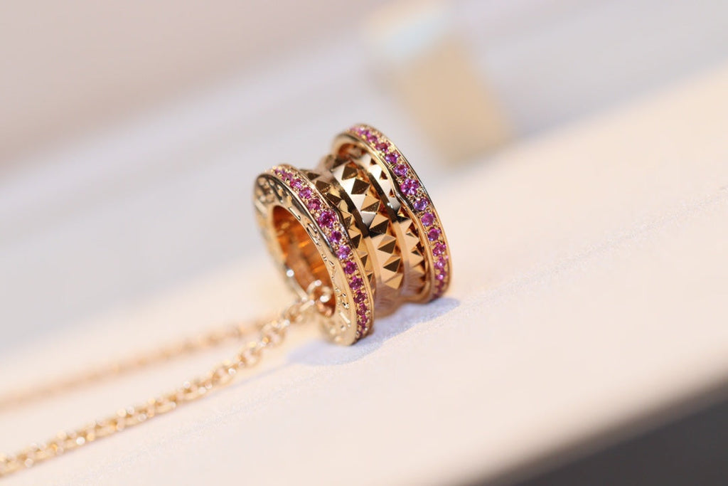 Bvlgari Zero 1 Rock Pink Gold Pink Cubic Zirconia Necklace