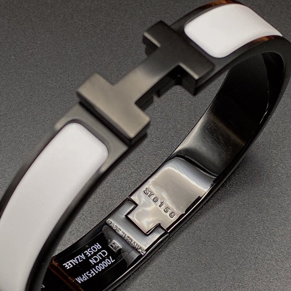 Hermes H Bracelet 12MM Black White Ceramic