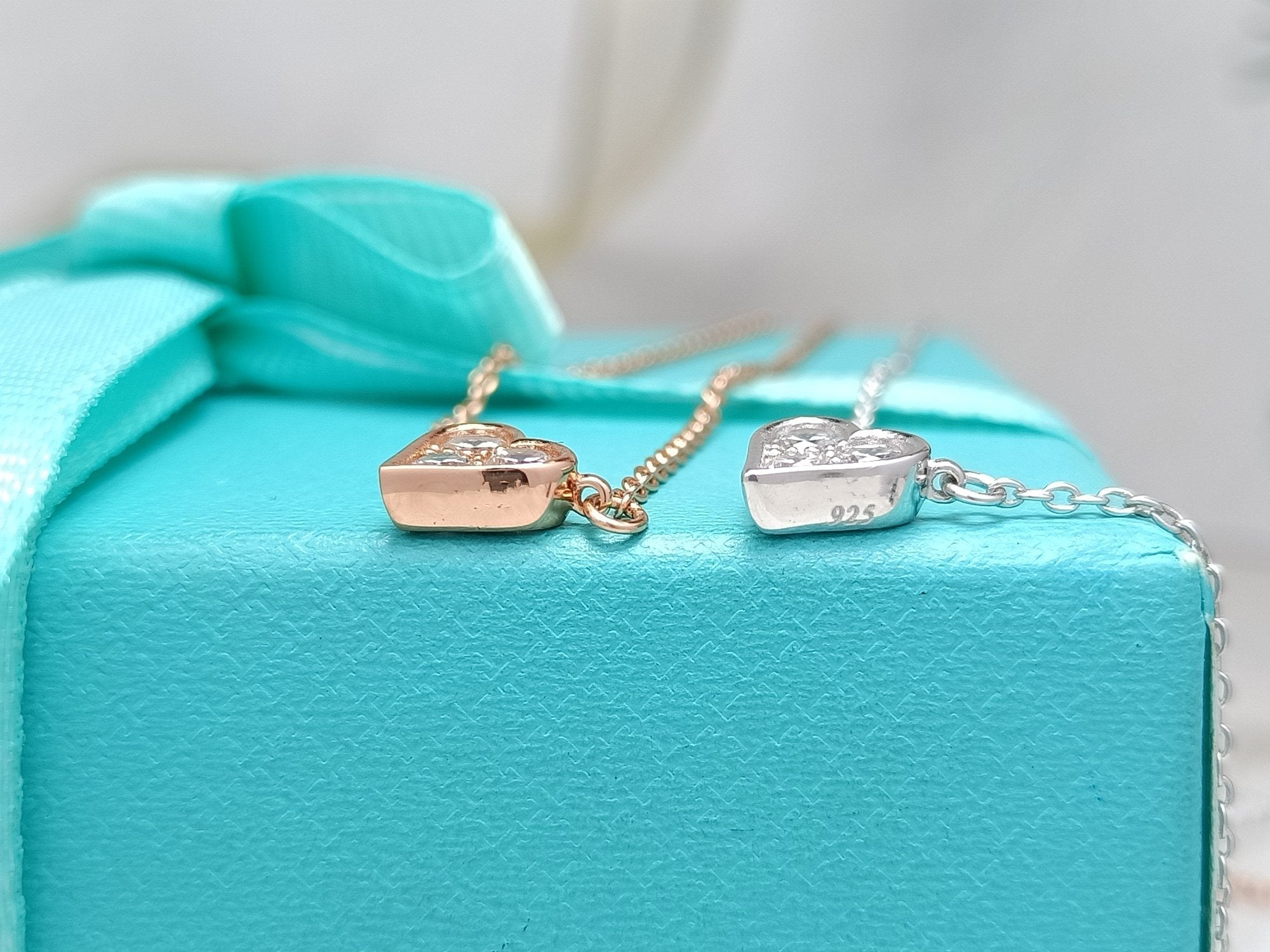 Tiffany Heart 3 Cubic Zirconia Pendant Necklace