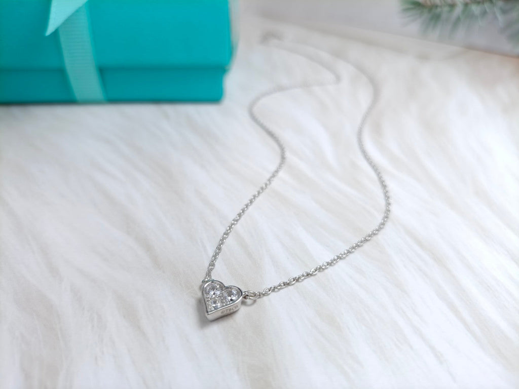 Tiffany Heart 3 Cubic Zirconia Pendant Necklace